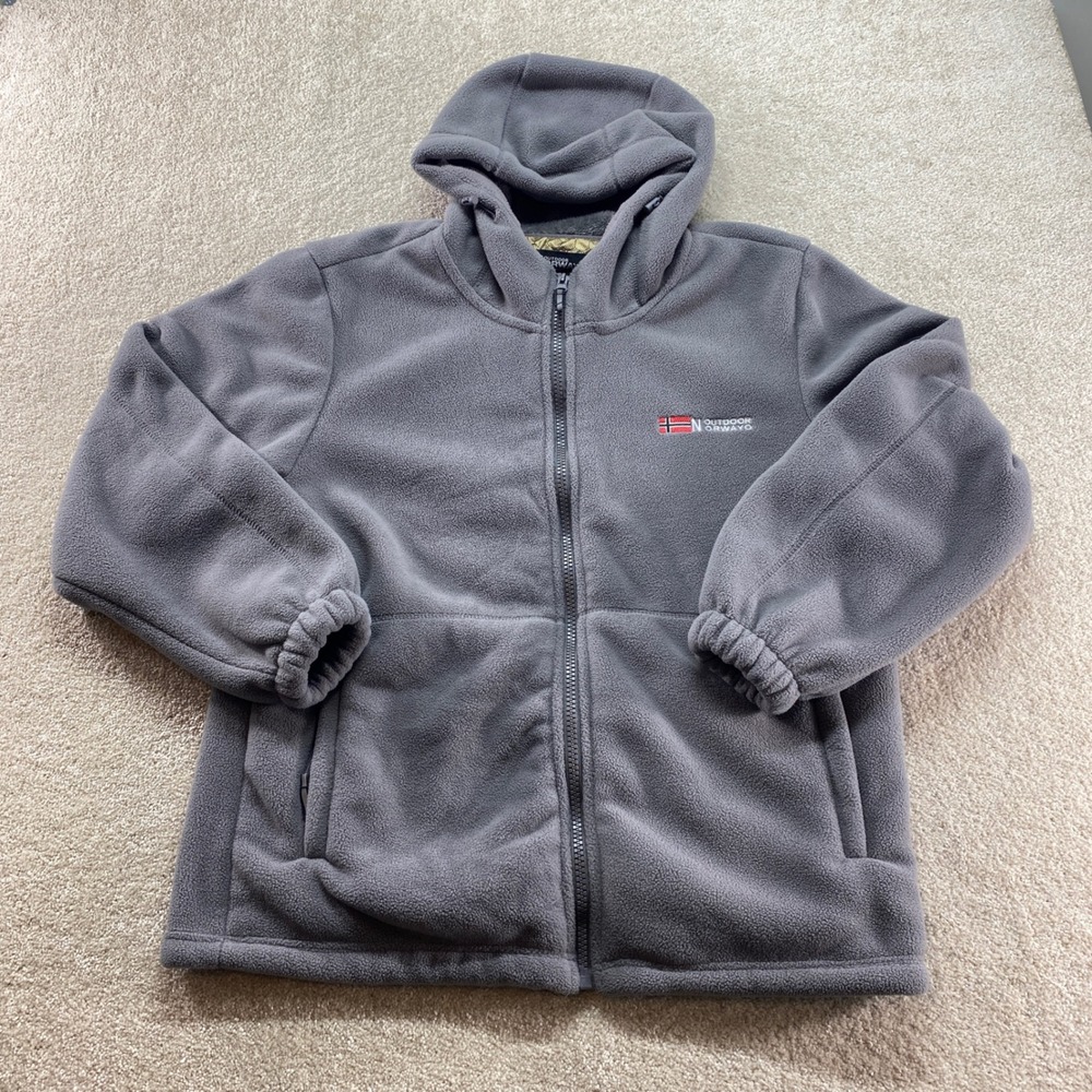 Outdoor Norway Fleece Hoodie Jacket Mens XL Gray Torleon Men 086 Full‎ Zip